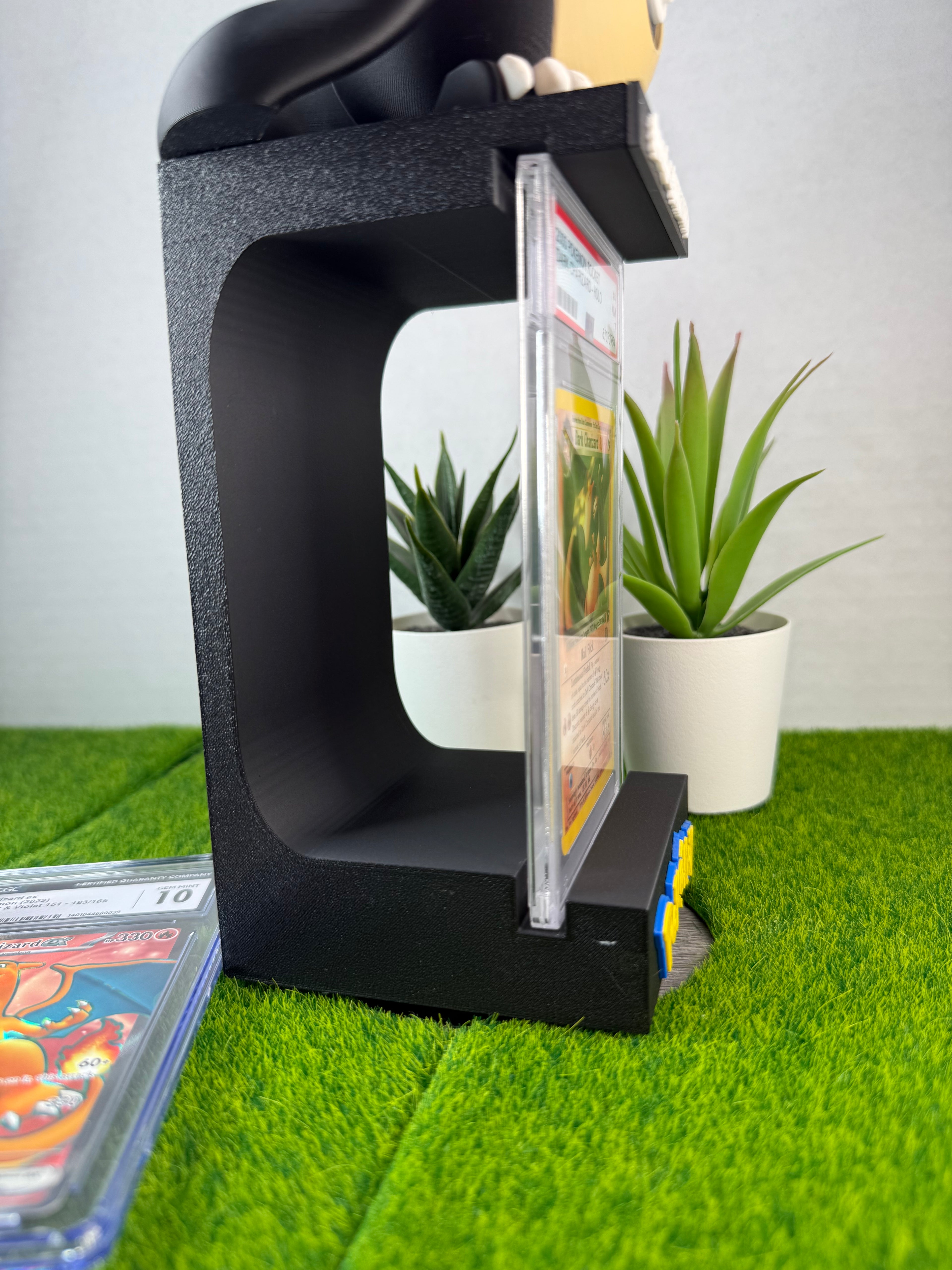 3D Printed Graded Card and Pokeball Display Stand - Customizable Nameplate