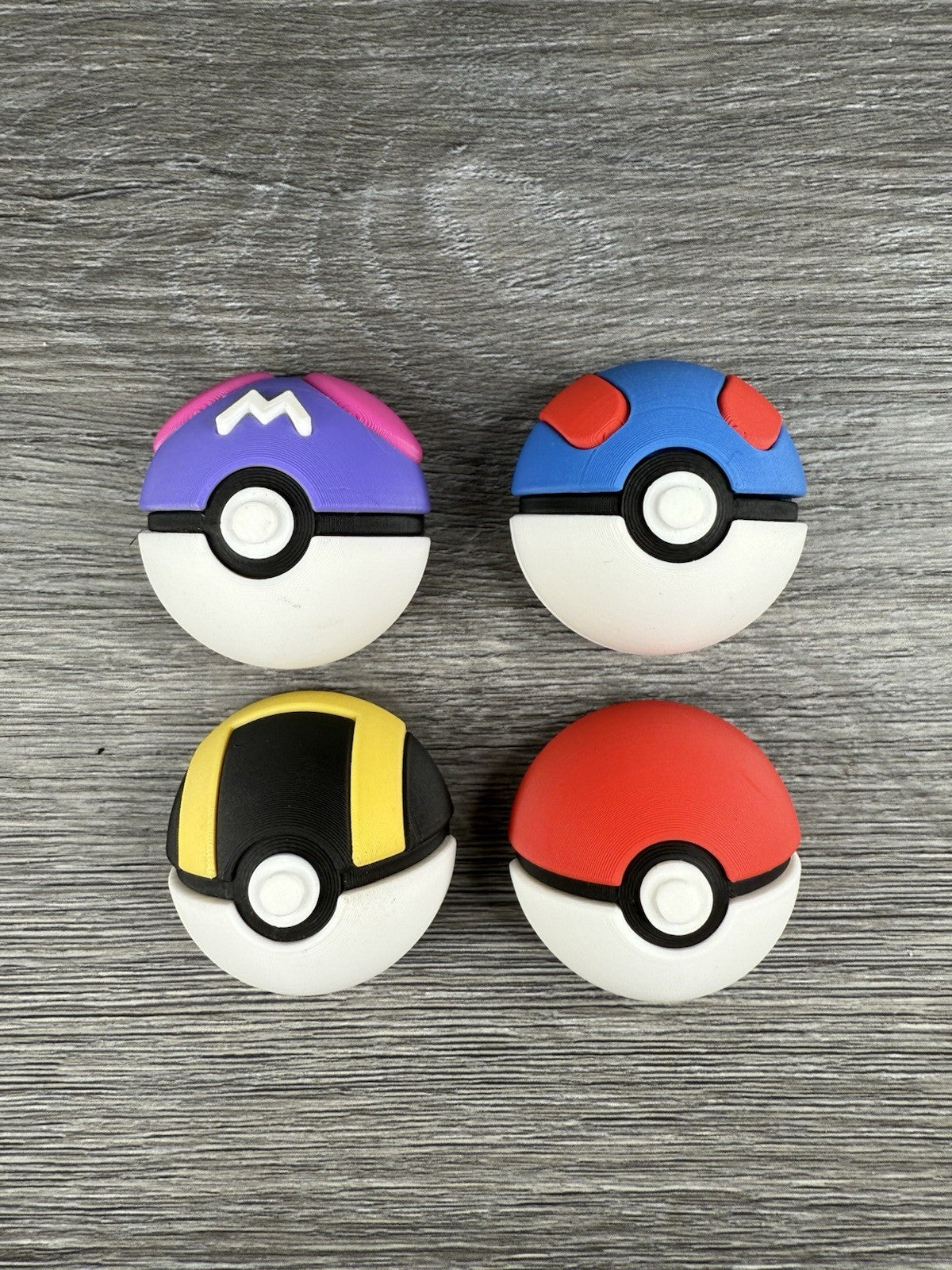 Pokemon 3D Printed Pokeball Fridge Magnets ! Set Of 4