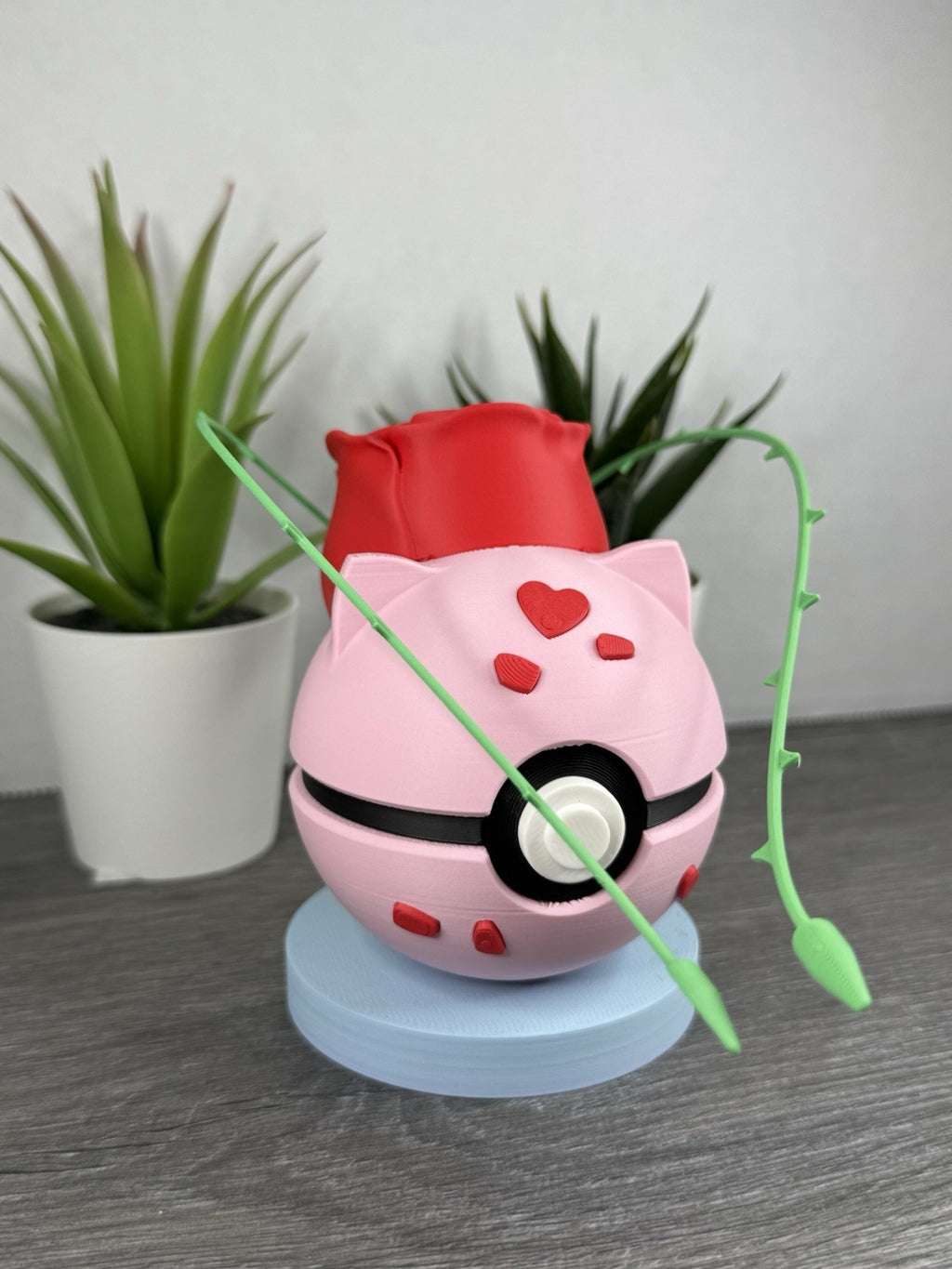 Pokemon TCG Rose Edition Bulbasaur Inspired 3D Printed Pokeball