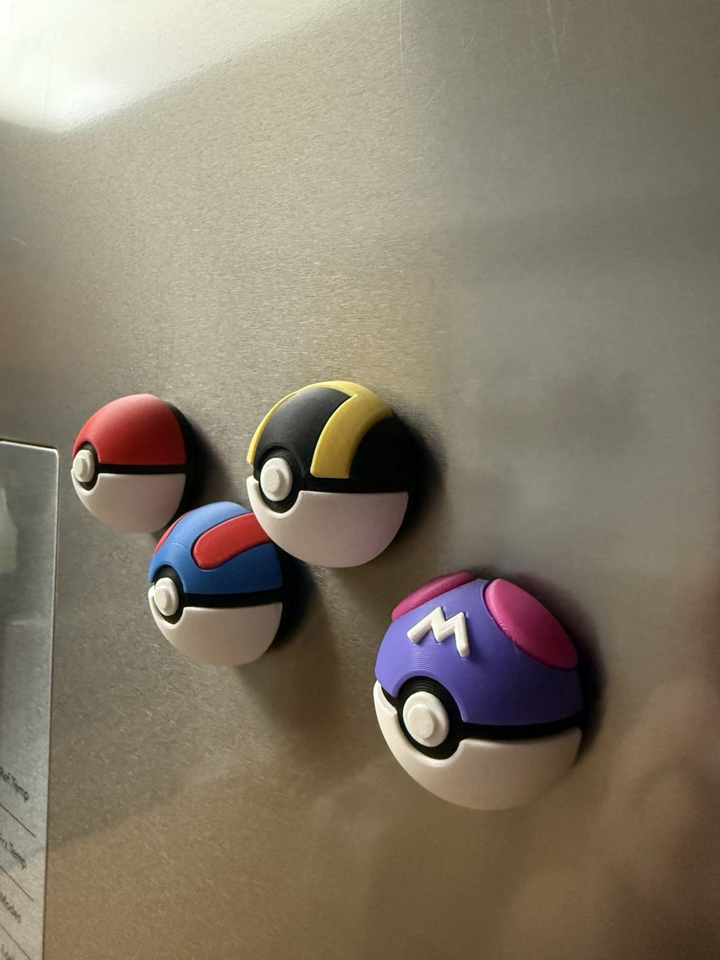 Pokemon 3D Printed Pokeball Fridge Magnets ! Set Of 4